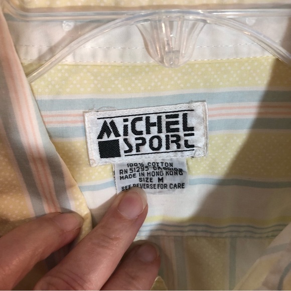 Michel Sport Vintage 100% Cotton Button Up Shirt Medium - Picture 3 of 5